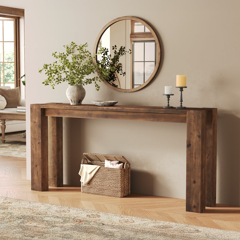 180cm Solid Wood Console Table, Brown