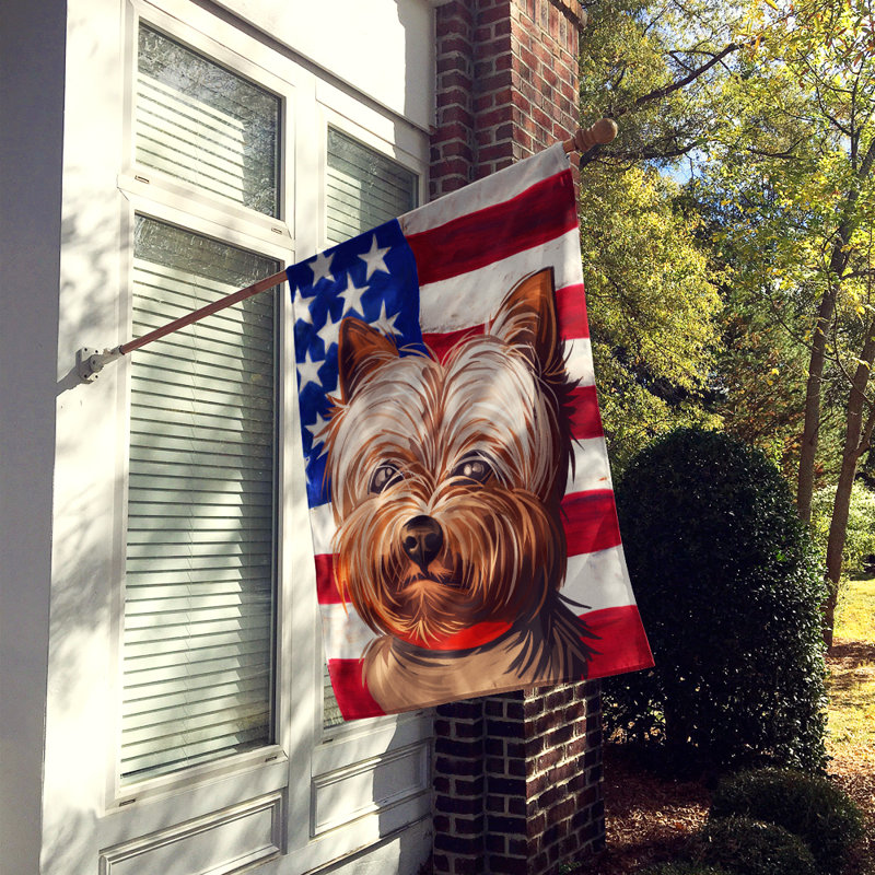 Polyester à 2 côtés 28 x 40 po drapeau maison, Yorkshire Terrier