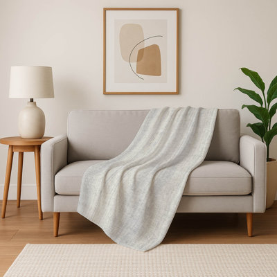 Addison Machine Washable Sherpa ASB861 Stripes Throw Blanket