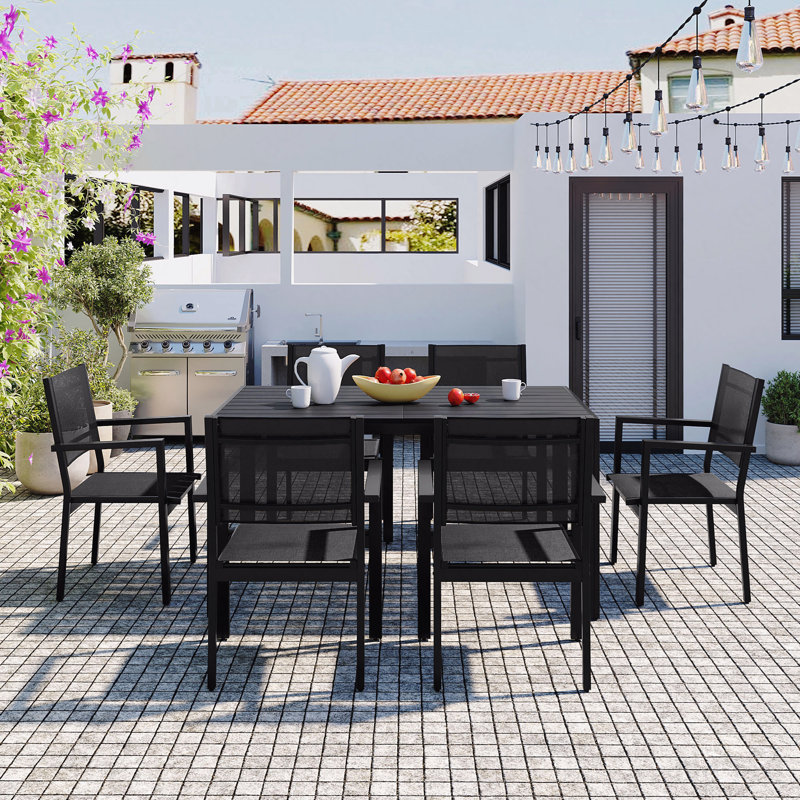 Ensemble de table et chaises d'extérieur en acier de haute qualité U-Style, convenant au patio, au balcon et à la cour.