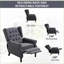 Fauteuil inclinable à oreilles en tissu gris foncé HOMcom - dossier, capitonné, repose-pieds | Gris foncé | Métal