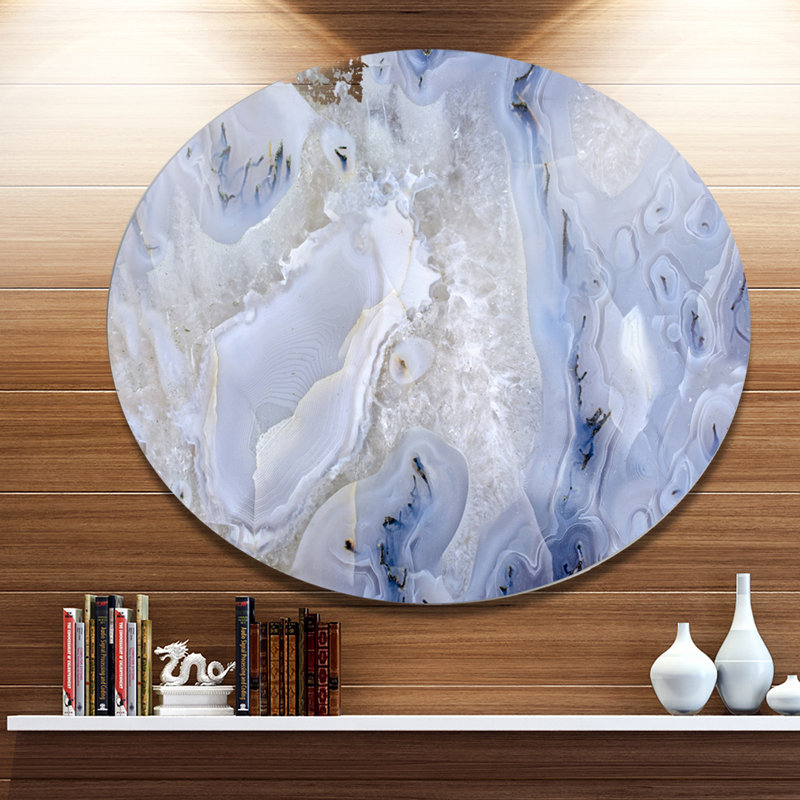 Agate Stone - impression abstraite, H 23 po x l 23 po x P 1 po, Métal métal