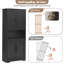Armoire de cuisine noire avec portes et tablettes réglables, unité de rangement autoportante de 70 pouces de hauteur pour le salon, la salle à manger ou la salle de bain-558704320