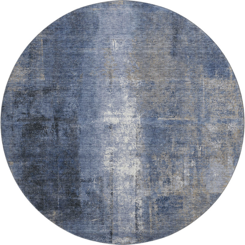 Premium Machine Washable Mouton AMF1980 Abstract Rug, Round 8'