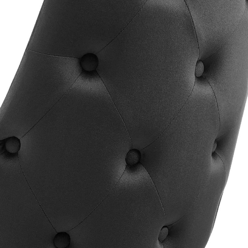 Chaise parsons capitonnée en velours, Noir