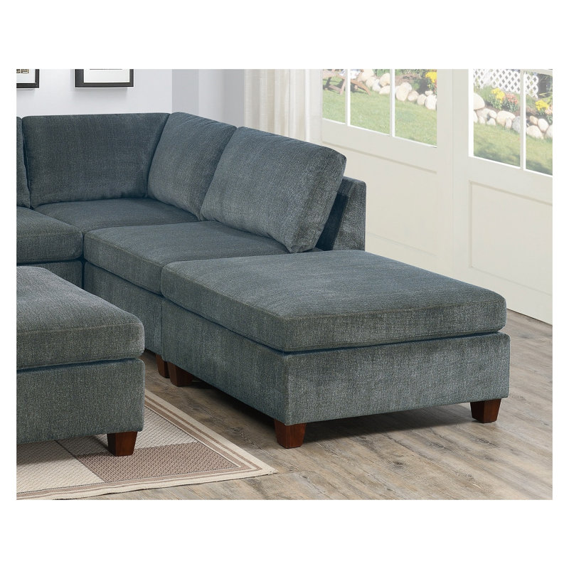 Ensemble de canapé modulaire en chenille gris modulaire 6 pièces, H 35 po x l 104 po x P 104 po