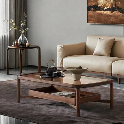 walnut antique-style coffee table