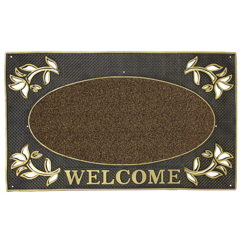 Metallic Welcome Door Mat Outdoor Doormat, Gold 