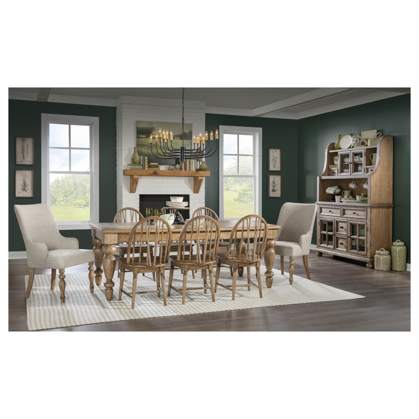 Country Living Extendable Dining Table, Brown, 30"H x 72"L x 40"W