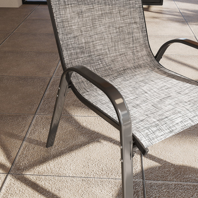 Ensemble de 4 chaises de salle à manger empilables, Grey