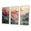 Rose, bleu, cerisier en fleurs, branche en Chine - ensemble d'art mural fleur de cerisier-107201411-107201401