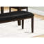 Banc noir rembourré de 48 po avec structure en bois massif brun robuste