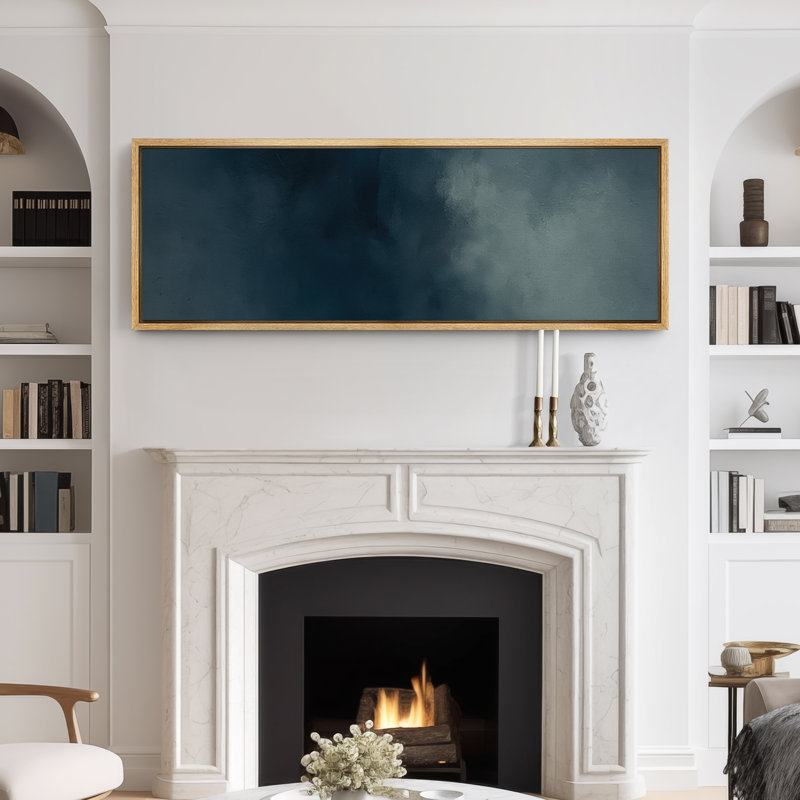 Grande impression sur toile encadrée, reproduction abstraite neutre pour décoration intérieure moderne, H 20 po x l 60 po