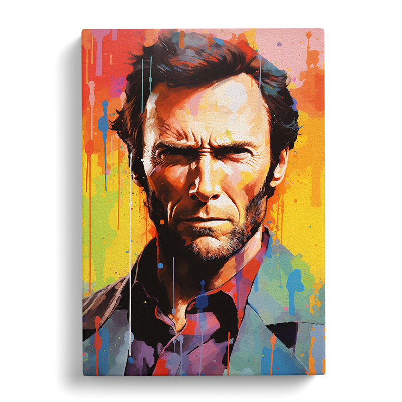 Clint Eastwood Colour Field - No Frame Print, 60cm H x 40cm W x 3cm D