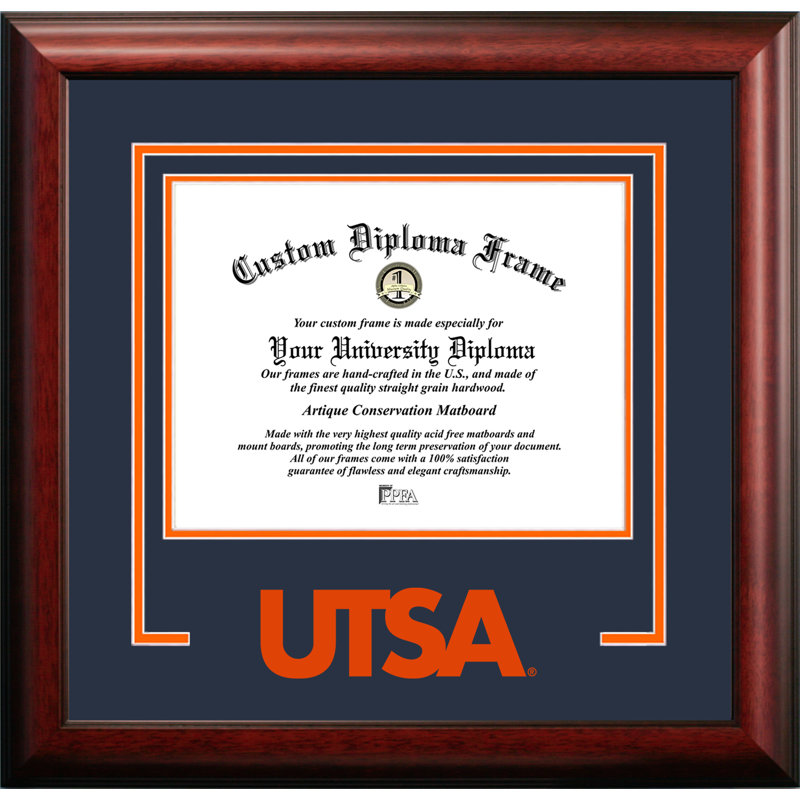Cadre de diplôme pour l’esprit roadrunners texas, san antonio NCAA