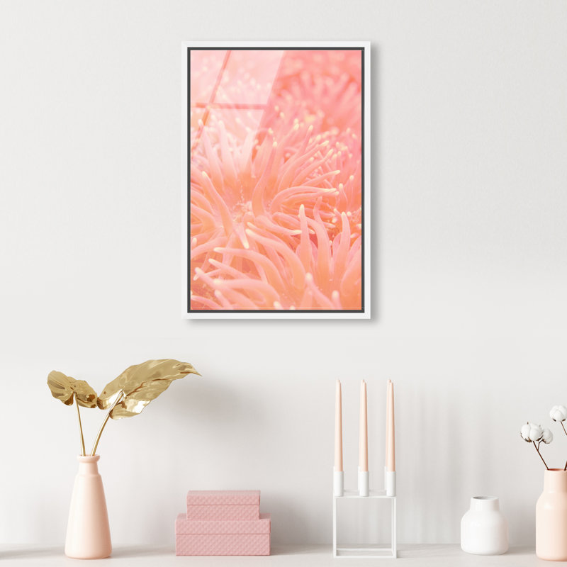 Deep Sea Flowers Print by Oliver Gal, 31"H x 21"W, White Floater Frame