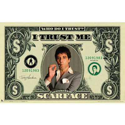  Officiellement sous licence Scarface - affiche d'art argentique - 24 x 36 pouces - reproduction décorative - papier affiche - prêt à encadrer