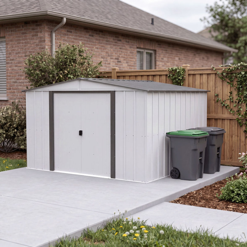 Classic Steel Storage Shed, 10X8, Charcoal