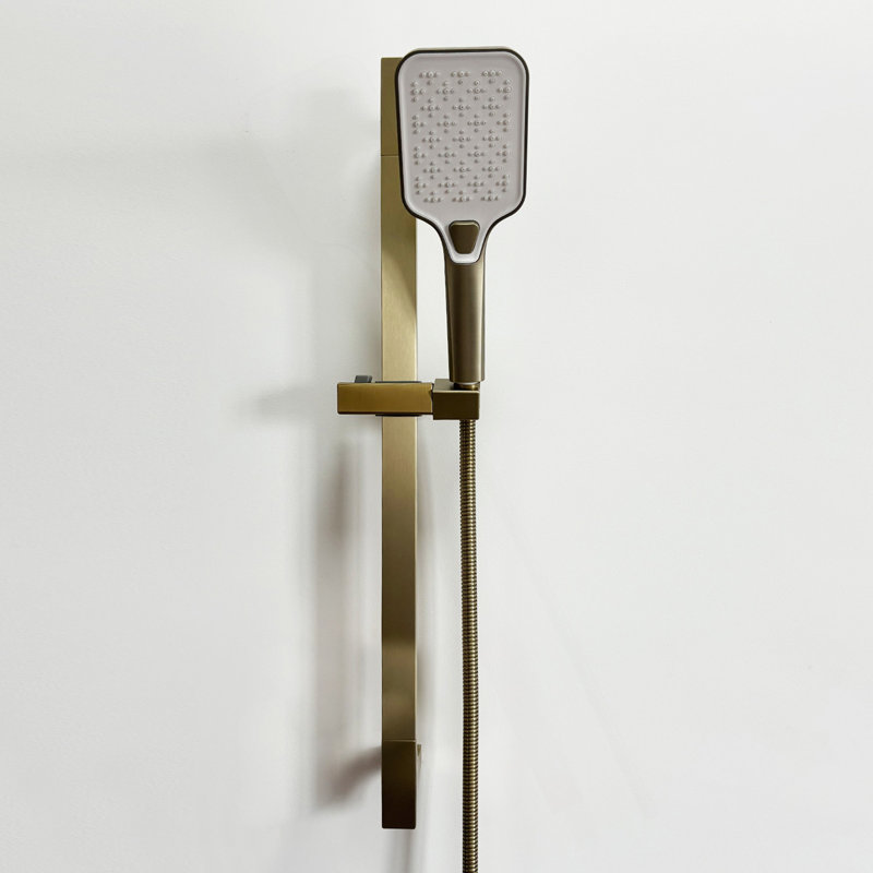 Handheld Shower With Slide Bar And Hose, Brushed Gold