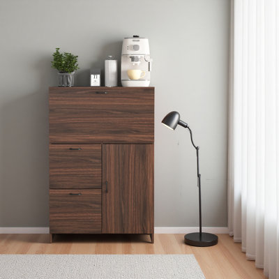 Armoire de bureau, avec tiroir de rangement et tablettes, bureau pliable, idéal pour la maison, le bureau, le rangement de cuisine, le dortoir, les petits espaces l 31,49 po x P 13,78 po x H 47,2 po