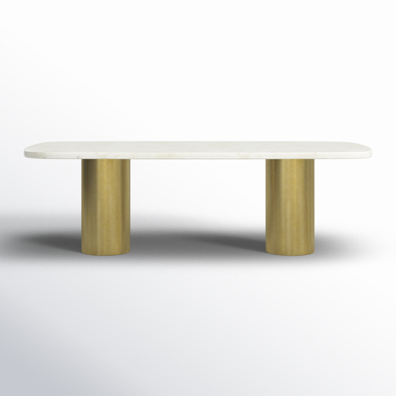 Charney Marble Top Metal Base Dining Table