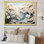 «White and Blue River Collage I», reproduction sur toile