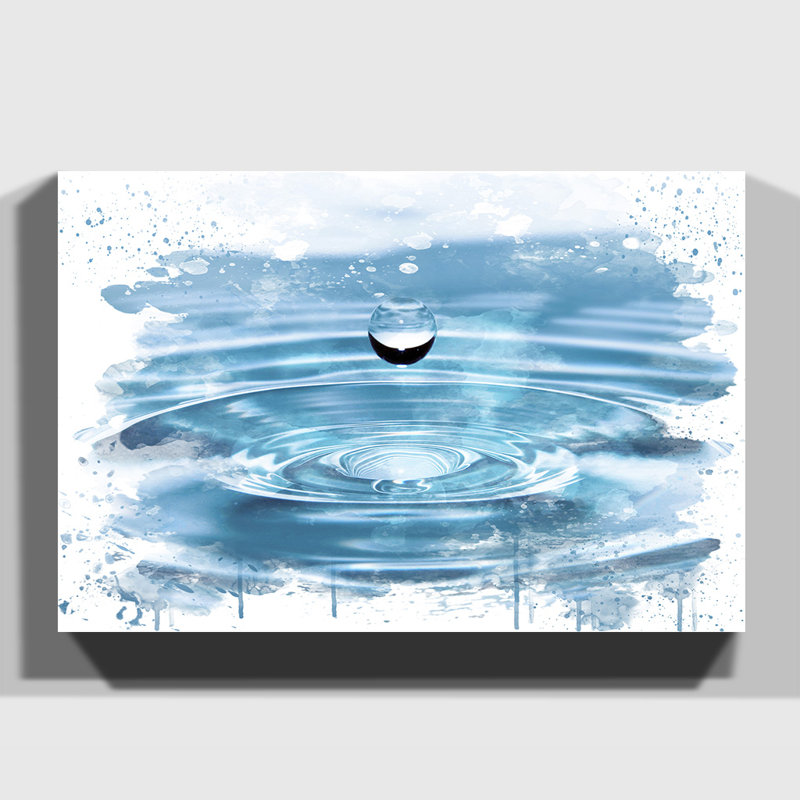 Drop of Water Rain - Wall Art, 50cm H x 76cm W, Wrapped Canvas