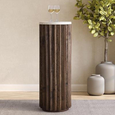 Table à piédestal en bois naturel 