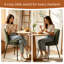 Modern Fabric Upholstered Dining Chair with Spring and Curved Back 12cm Cushion-1315543371