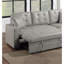 Canapé modulaire convertible gris clair en faux cuir convertible