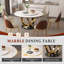Table de salle à manger ronde 53 po 53 po avec plateau tournant à 360 ° lisse et résistant aux taches et à la chaleur, design minimaliste moderne pour la salle à manger, espace compact (4 chaises)-117812897