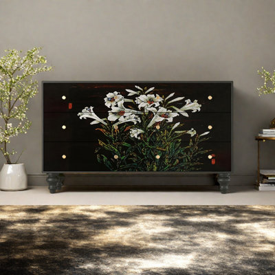 Armoire de rangement à motif floral rétro