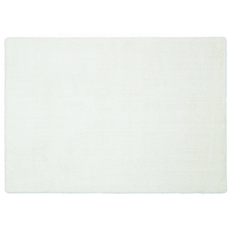 Tapis blanc en polyester tissé à la machine Haegan, Rectangle 5 pi 3 po x 7 pi 7 po