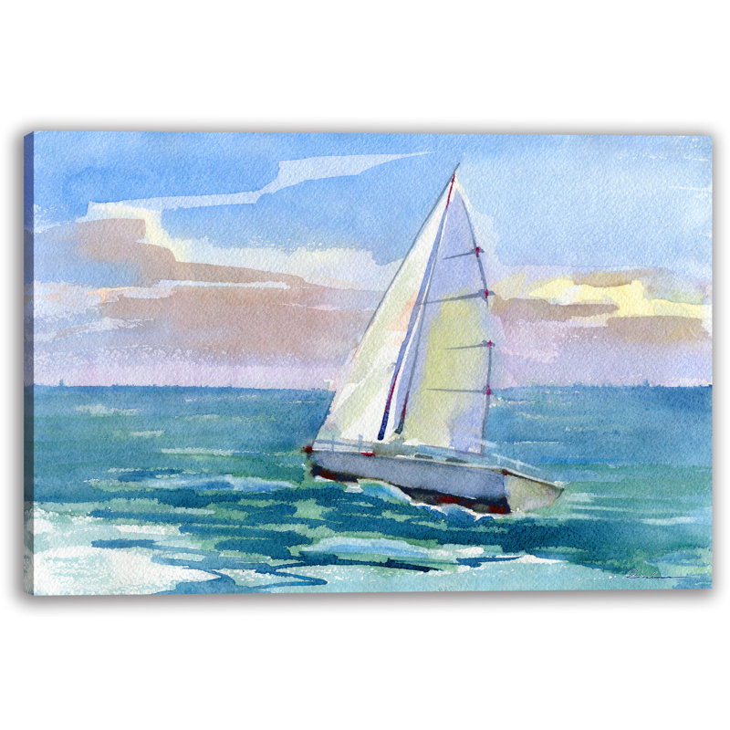 Coucher de soleil sur toile tendue, H 16 po x l 24 po