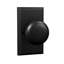 Bravura 906-G1 Macon Privacy Knob on Beveled Rectangular Rose in Matte Black-1019881042-1019881043