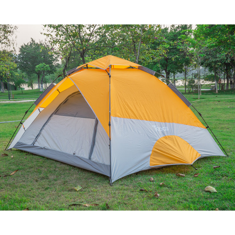 4 Person Tent, Orange/White
