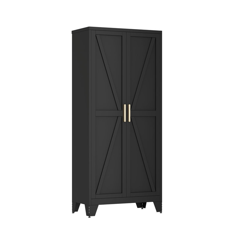  Grand garde-manger 71 po en métal avec tablettes réglables - Armoire de rangement autoportante pour cuisine, salle à manger, salon, salle de bain, bureau à domicile, couloir, atelier