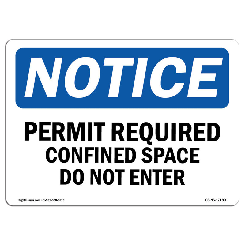 Permis requis: espace clos ne pas entrer