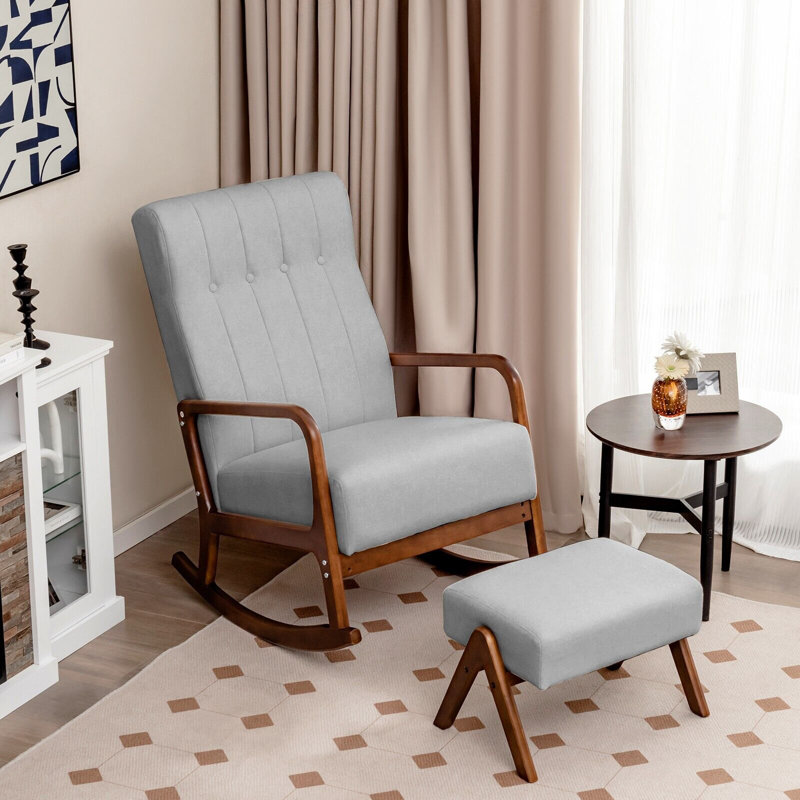 Palominas Solid Wood Rocking Chair