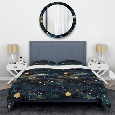 Ensemble de housse de couette Midnight Indigo Galatic