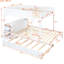 Lit superposé simple avec bureau blanc et rangement - Économiseur d'espace pour lit gigogne