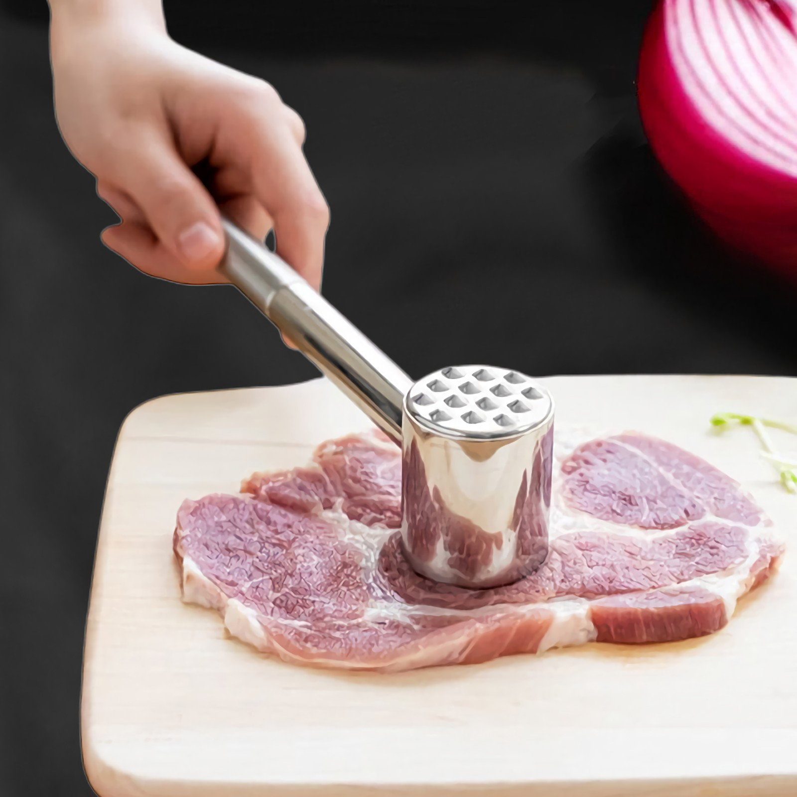 Gourmet Easy Stainless Steel Manual Meat Tenderizer