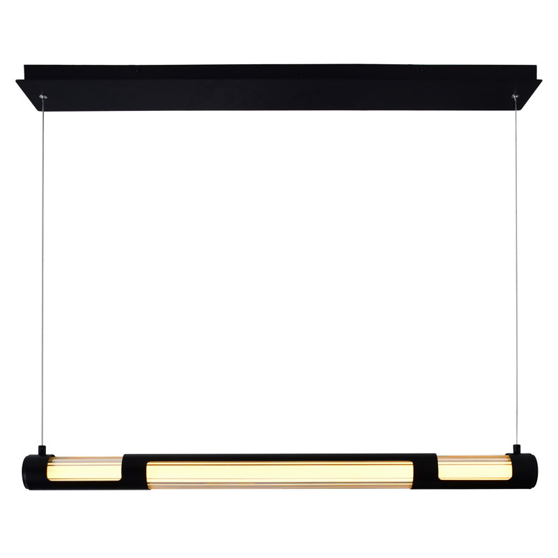 Lustre linéaire intégré 36 pouces à DEL - Luminaire suspendu moderne pour îlot de cuisine ou salle à manger, Noir
