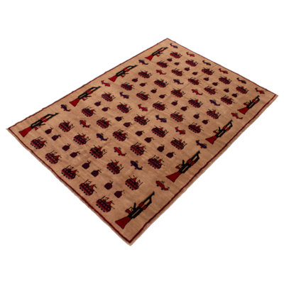 Tapis unique en laine noué à la main de style années 1990 de 6 pi 9 po x 9 pi 5 po Ireene