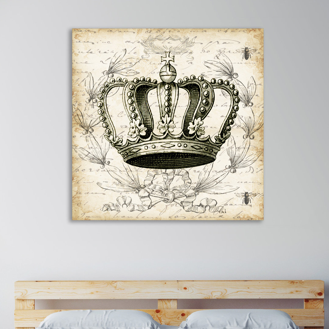 'French Laurel Wreath Crown' by Tre Sorelle Studios Graphic Art Print on Wrapped Canvas