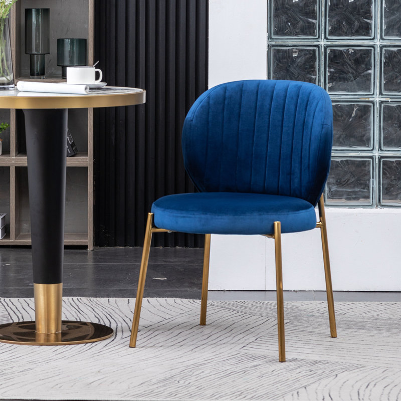 Chaise rembourrée Amoa Wilde, Bleu