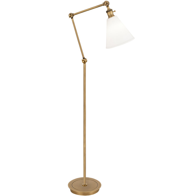 Alloy Task Floor Lamp, White, 10.75", Warm Brass