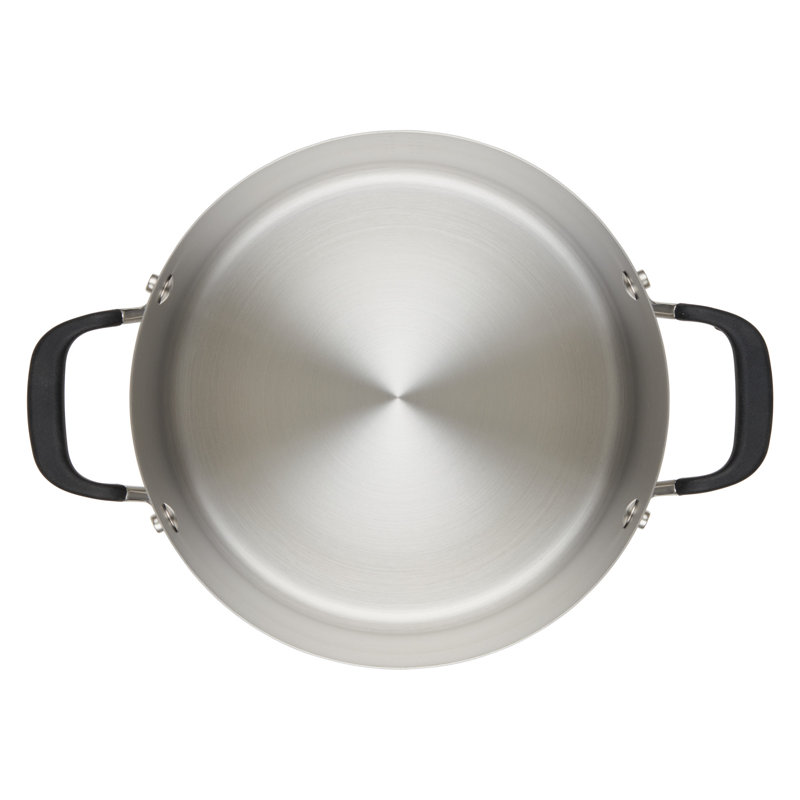 KitchenAid Stainless Steel Cookware Pots and Pans Set, 5 Piece, Brushed Stainless Steel