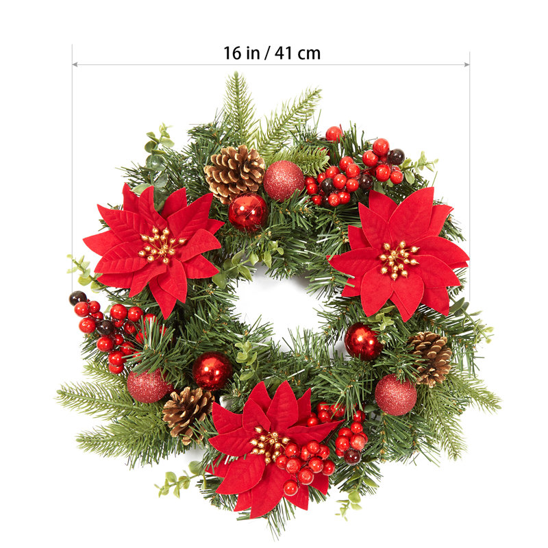 Faux 16cm Wreath, Red