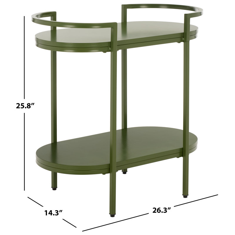Zuzia 2 Tier Bar Cart, Green